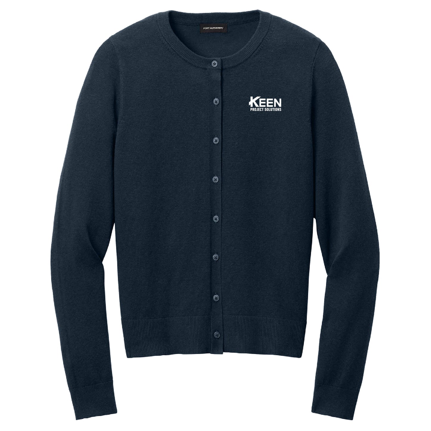 Easy Care Crewneck Cardigan Sweater - Ladies Fit