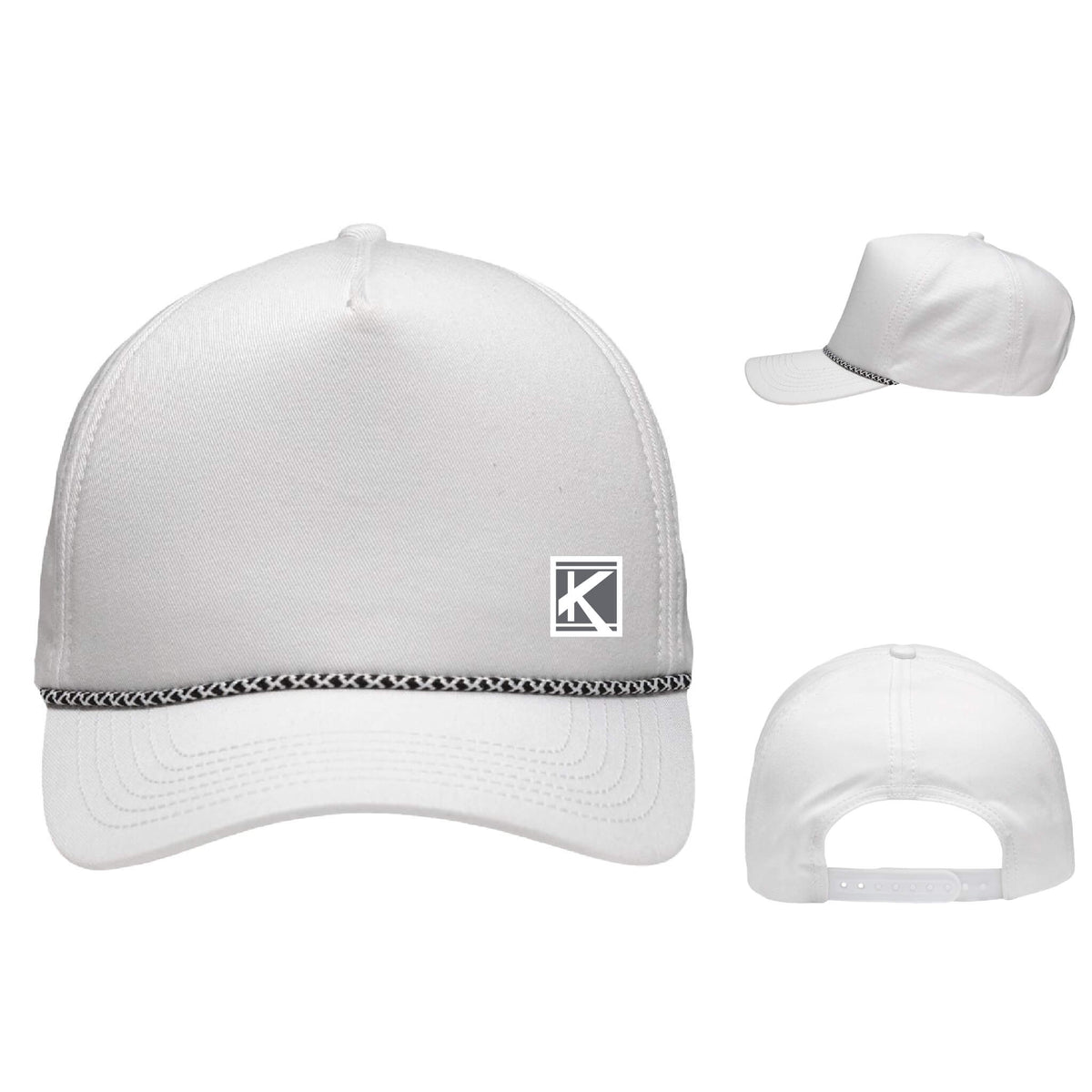 Five-Panel Rope Heritage Fit Cap with Woven Patch Block K