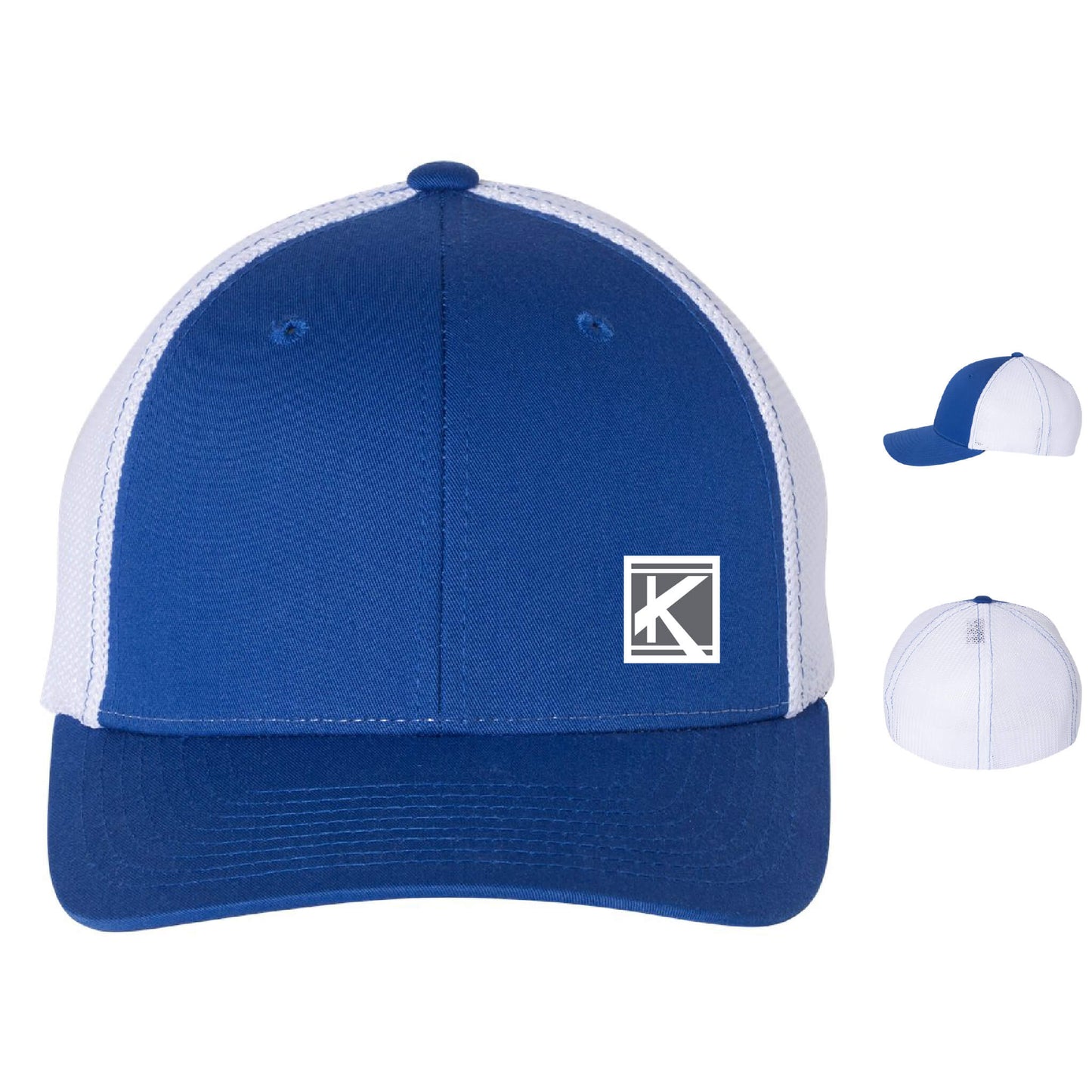 R-Flex Trucker Cap with Woven Patch Block K - Unisex Fit