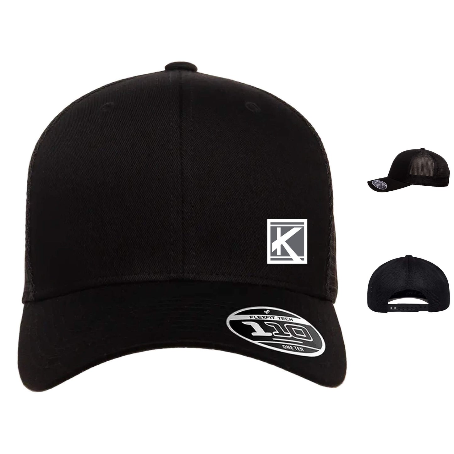Mesh-Back Cap with Woven Patch Block K - Unisex Fit
