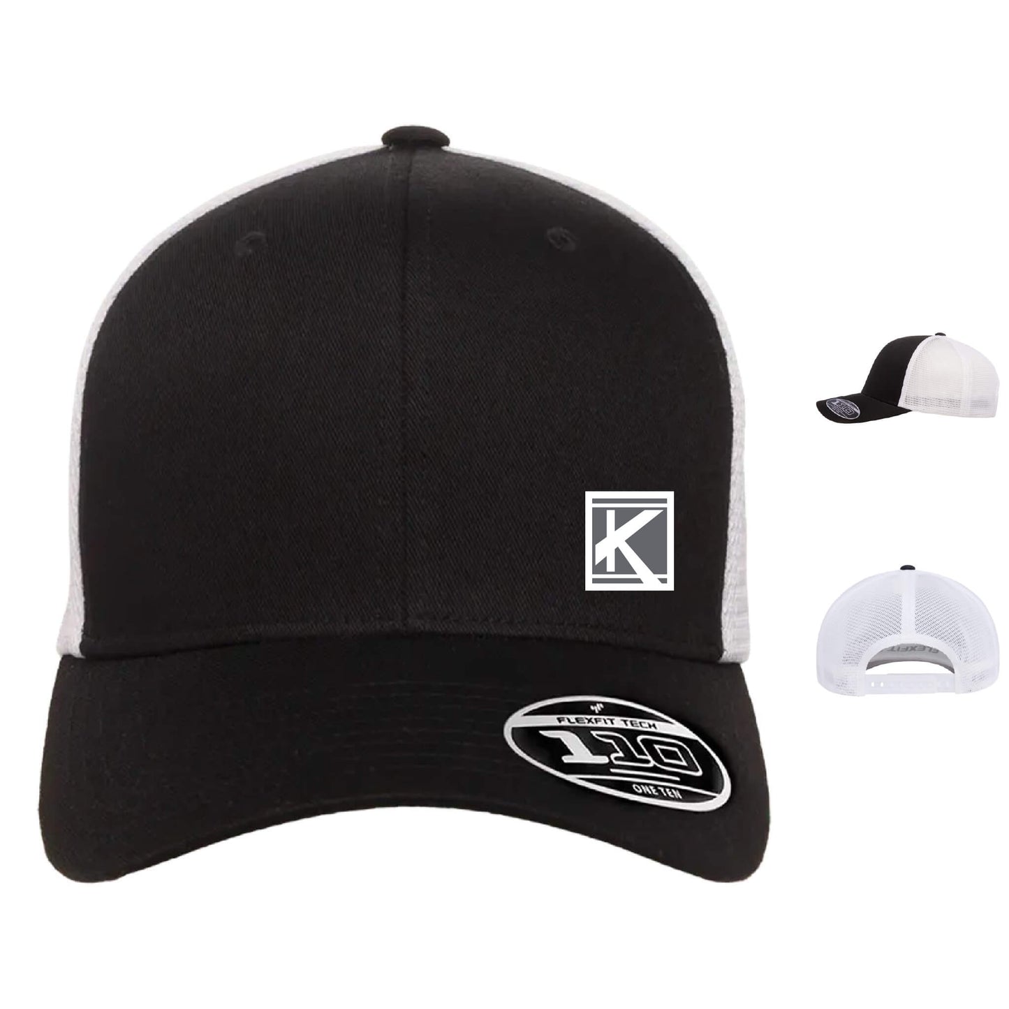 Mesh-Back Cap with Woven Patch Block K - Unisex Fit