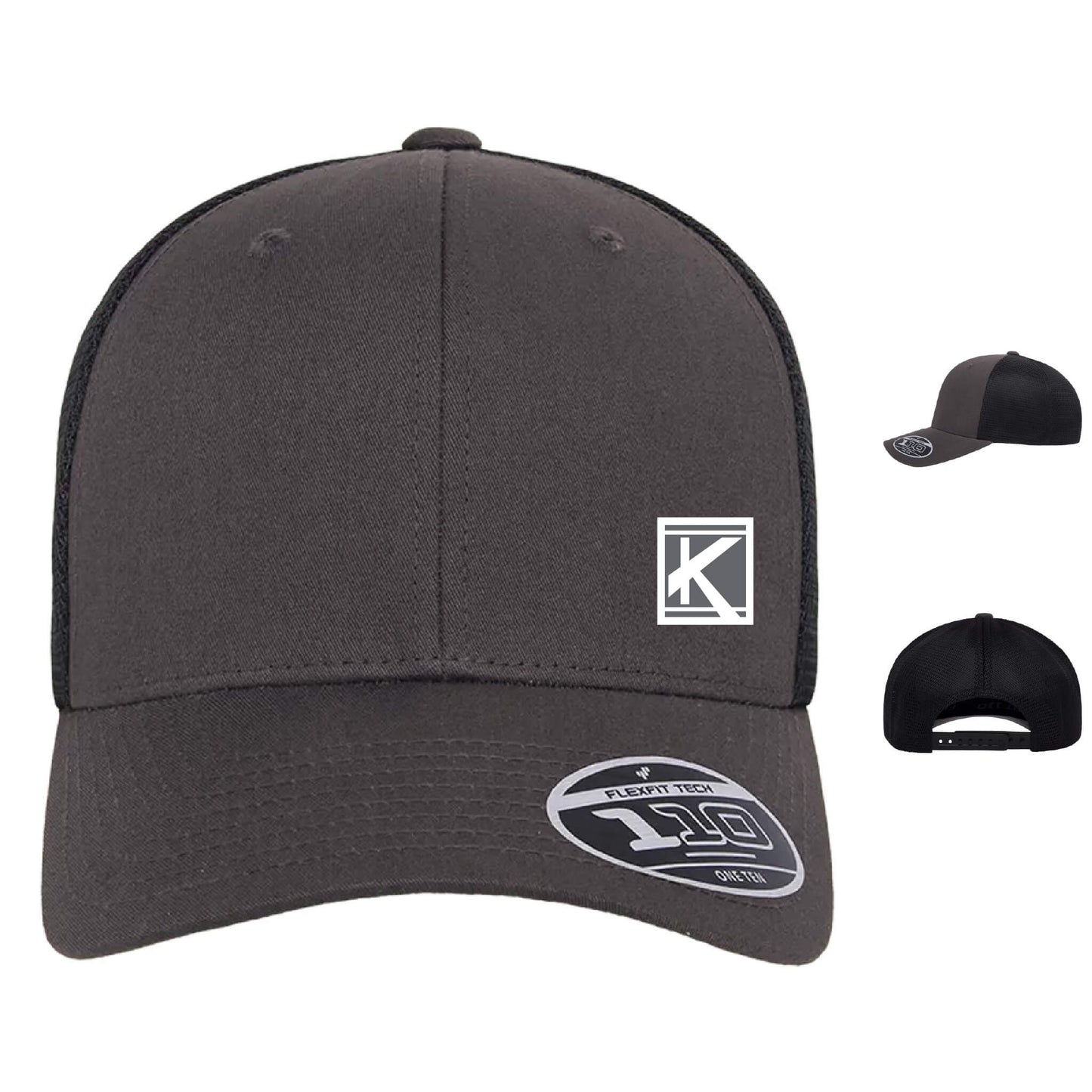 Mesh-Back Cap with Woven Patch Block K - Unisex Fit