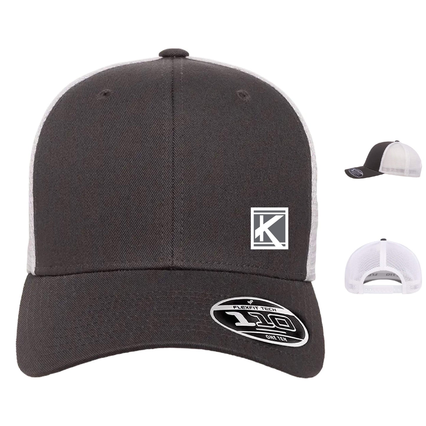 Mesh-Back Cap with Woven Patch Block K - Unisex Fit