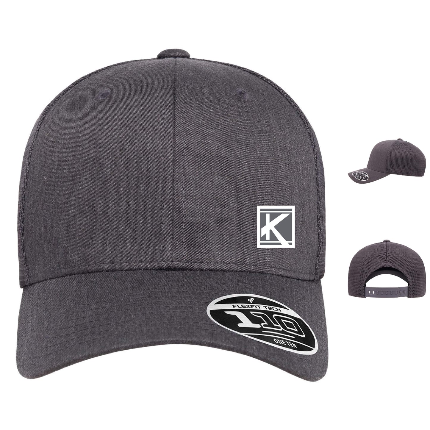 Mesh-Back Cap with Woven Patch Block K - Unisex Fit
