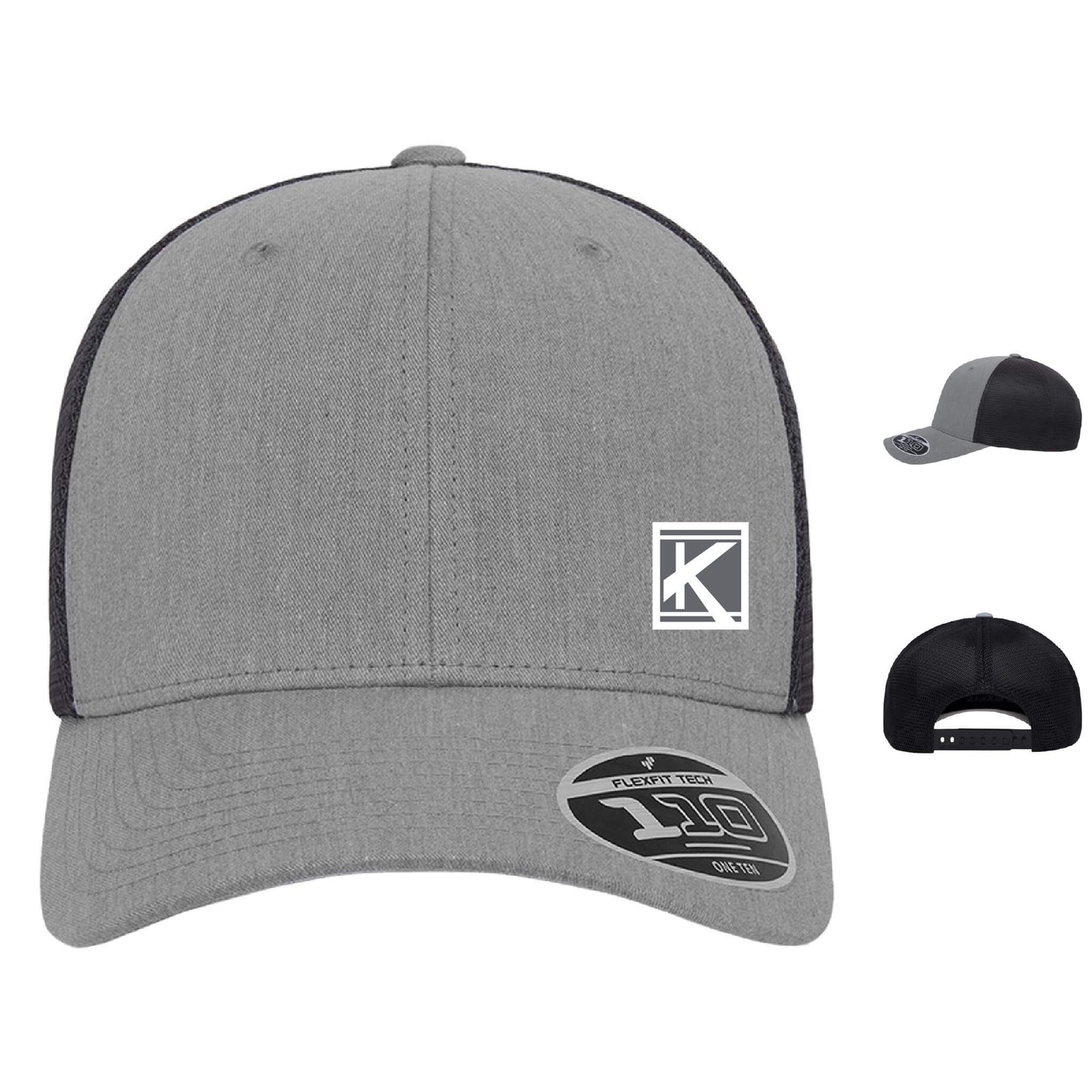 Mesh-Back Cap with Woven Patch Block K - Unisex Fit