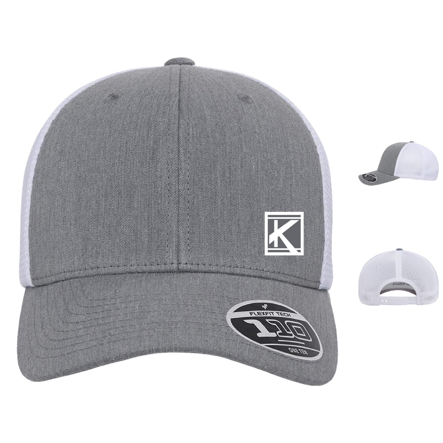 Mesh-Back Cap with Woven Patch Block K - Unisex Fit