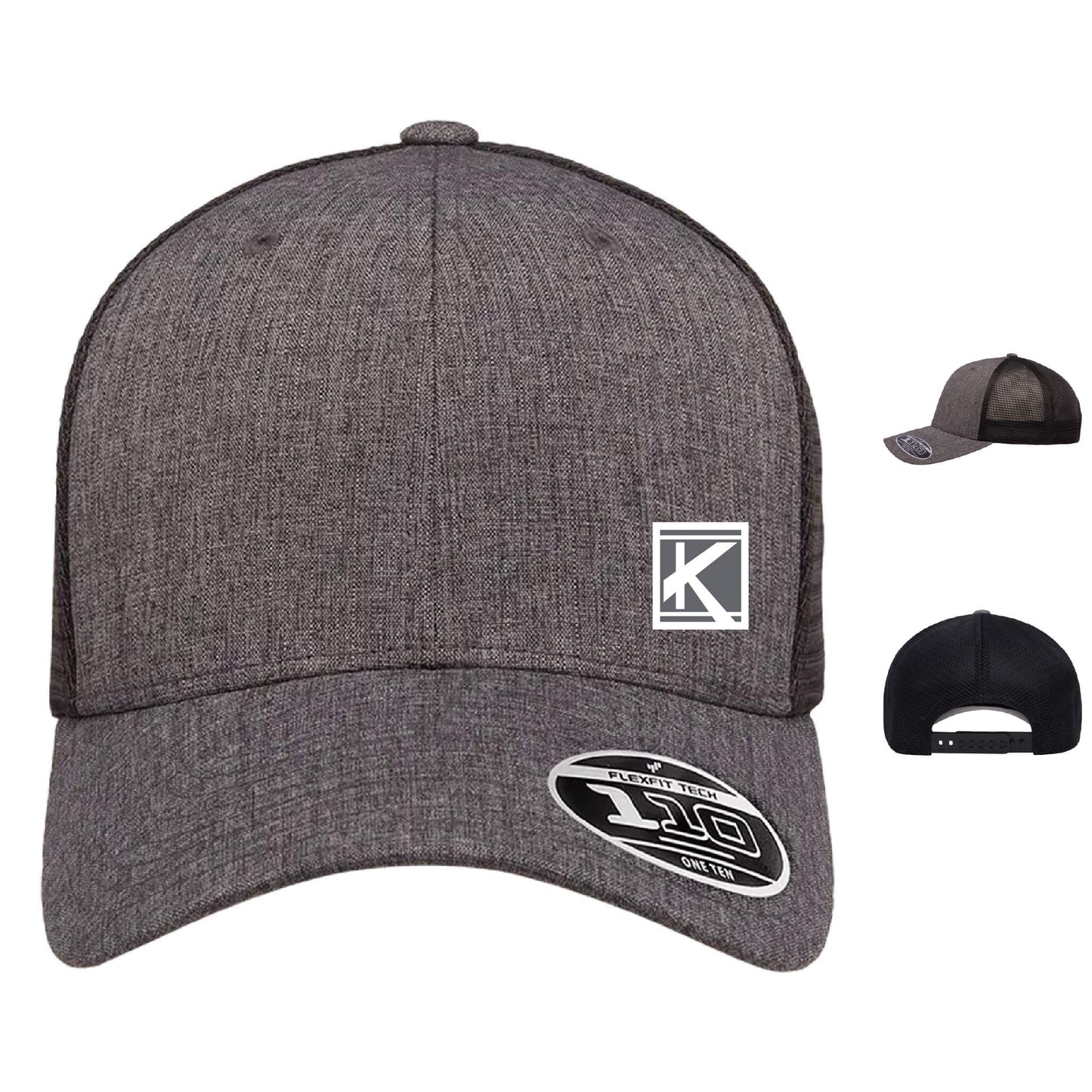 Mesh-Back Cap with Woven Patch Block K - Unisex Fit