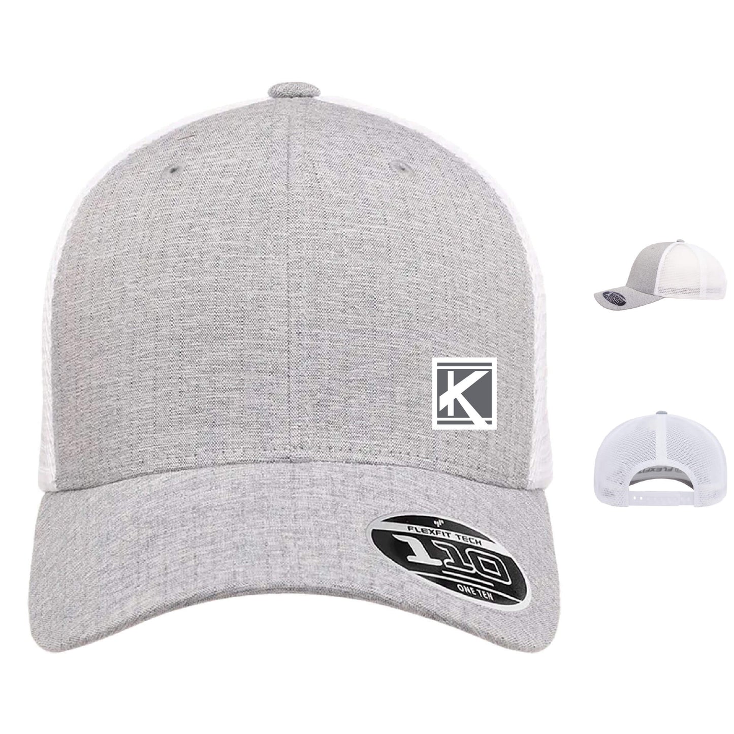 Mesh-Back Cap with Woven Patch Block K - Unisex Fit