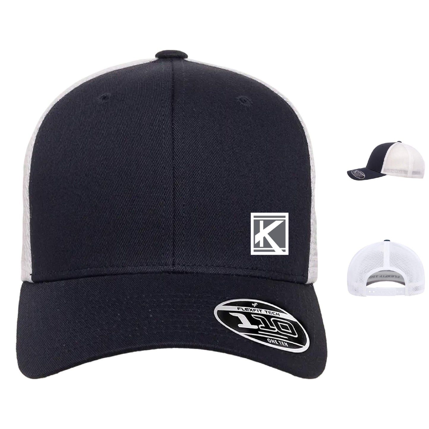 Mesh-Back Cap with Woven Patch Block K - Unisex Fit