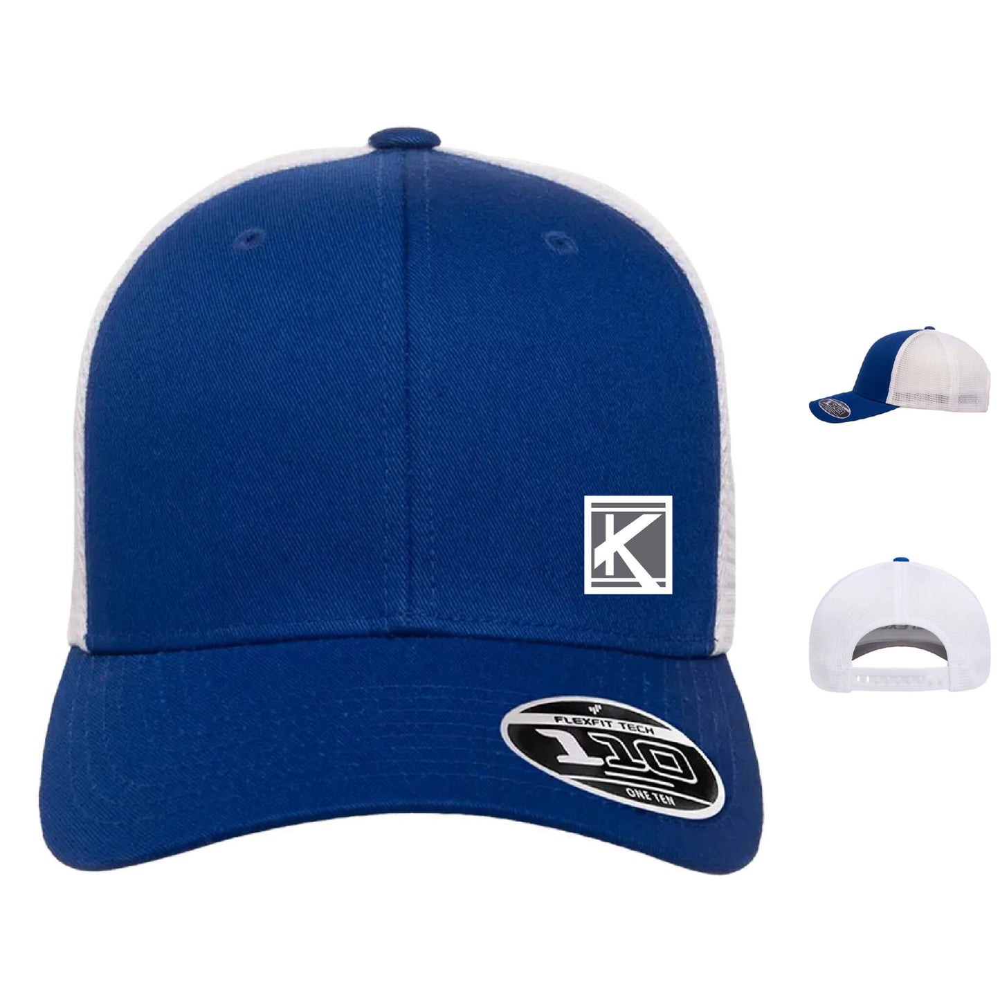 Mesh-Back Cap with Woven Patch Block K - Unisex Fit
