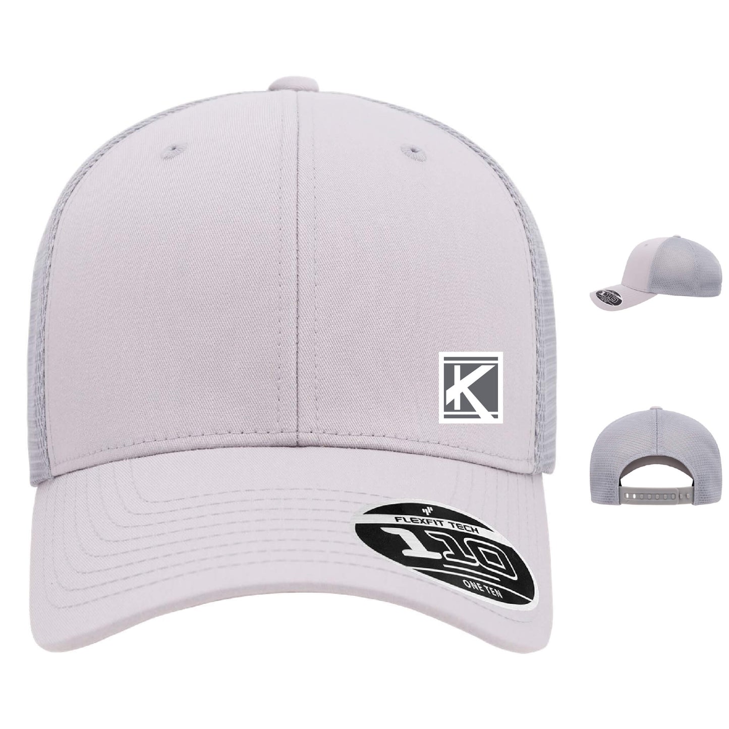 Mesh-Back Cap with Woven Patch Block K - Unisex Fit