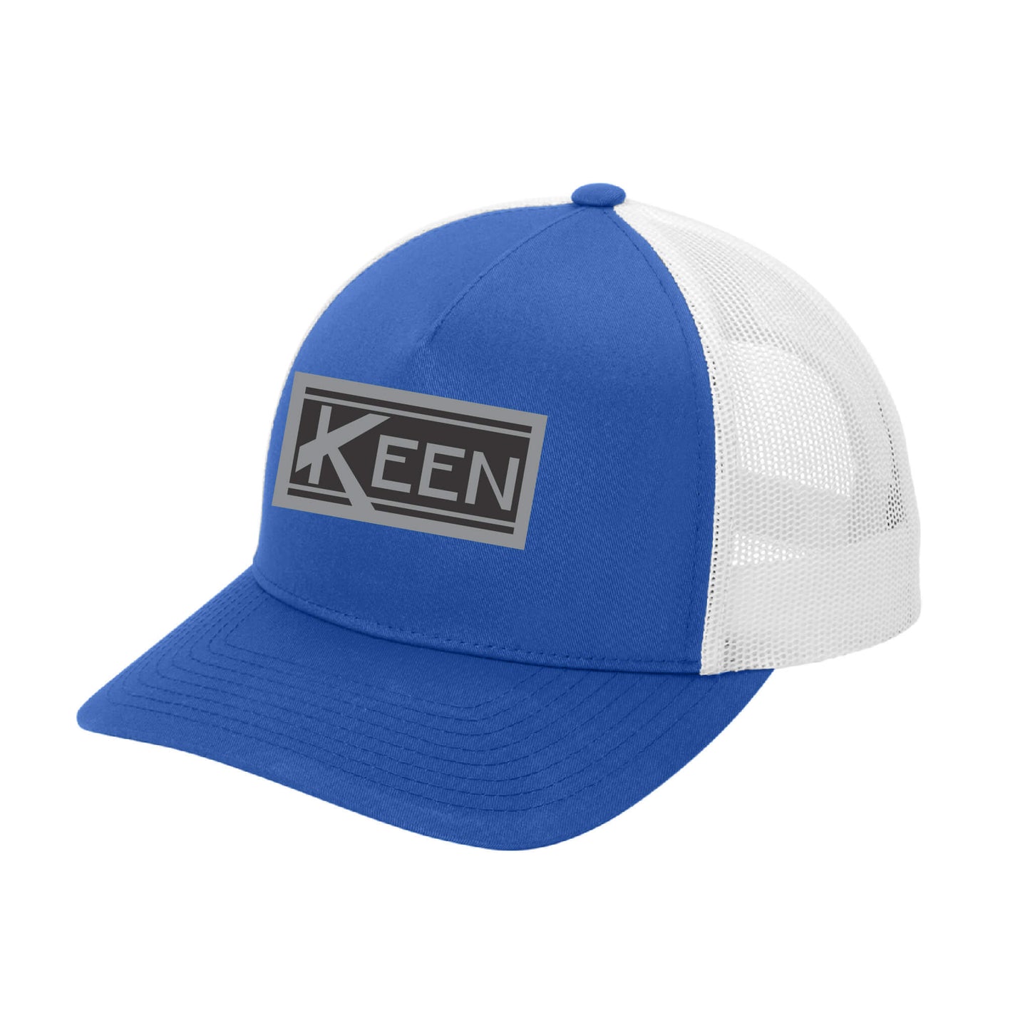 YP Classics® Retro Trucker 5-Panel Cap with Faux Leather Patch Standard Logo - Unisex Fit