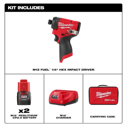 M12 FUEL 1/4" Hex Impact Driver Kit