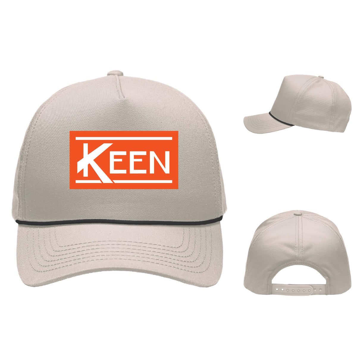 Five-Panel Rope Heritage Fit Cap with 3D Embroidery Standard Logo