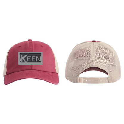 Sunwashed Trucker Cap with Faux Leather Patch Standard Logo