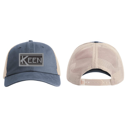 Sunwashed Trucker Cap with Faux Leather Patch Standard Logo