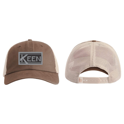 Sunwashed Trucker Cap with Faux Leather Patch Standard Logo