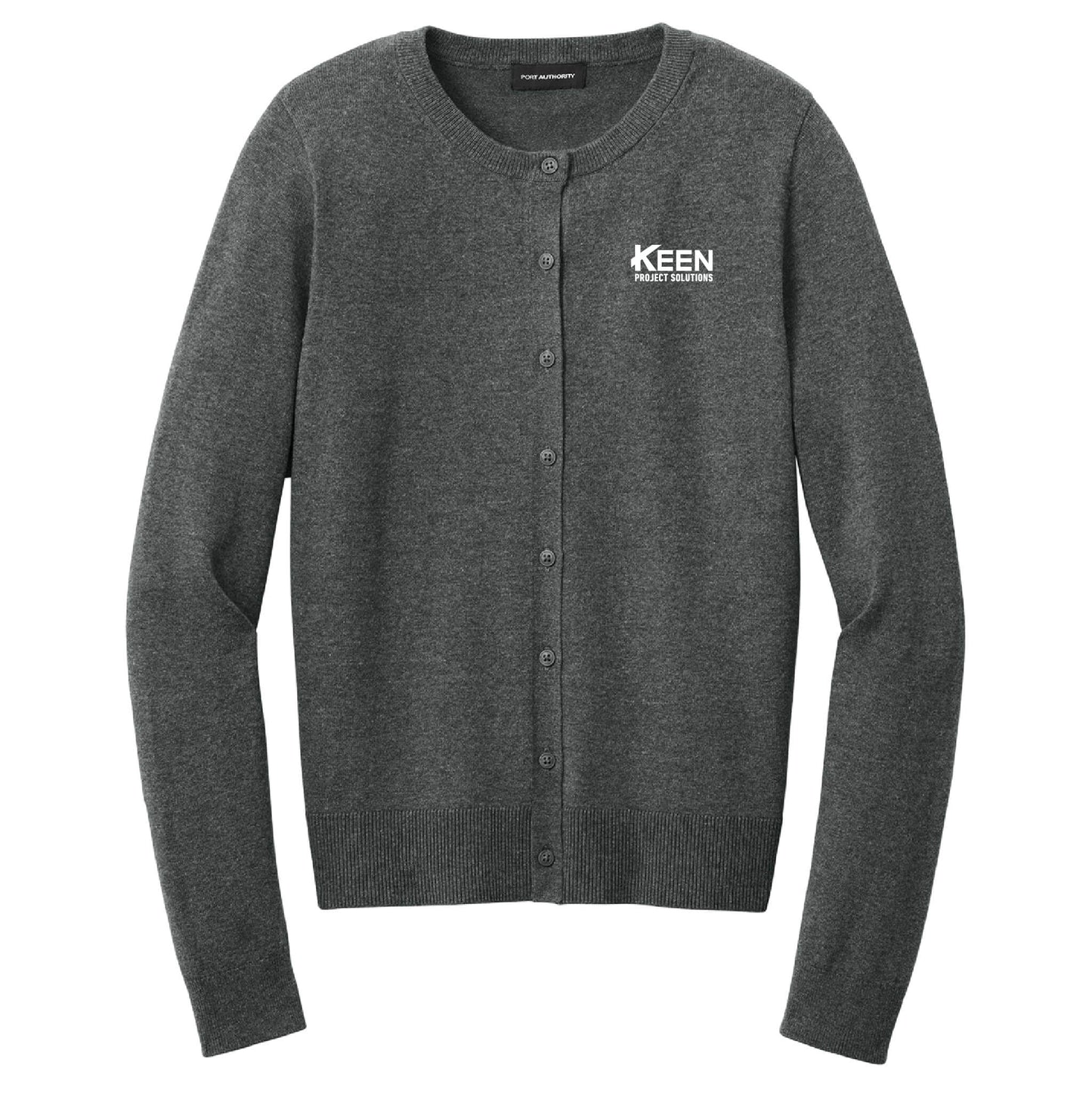 Easy Care Crewneck Cardigan Sweater - Ladies Fit