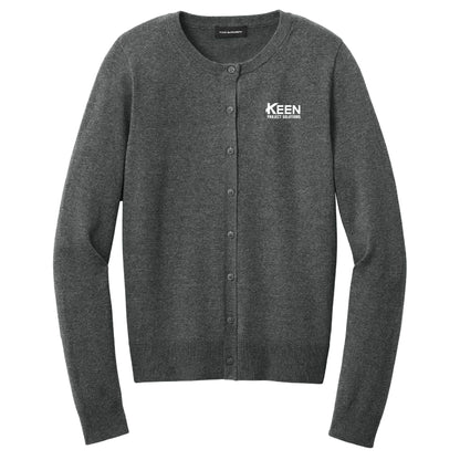 Easy Care Crewneck Cardigan Sweater - Ladies Fit