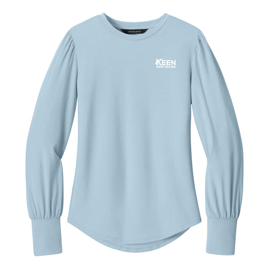 Stretch Jersey Long Sleeve Blouson Top - Ladies Fit