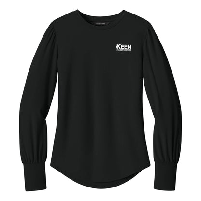 Stretch Jersey Long Sleeve Blouson Top - Ladies Fit