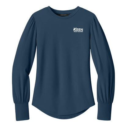 Stretch Jersey Long Sleeve Blouson Top - Ladies Fit