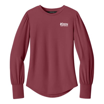 Stretch Jersey Long Sleeve Blouson Top - Ladies Fit