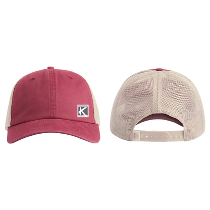 Sunwashed Trucker Cap with Woven Patch Block K