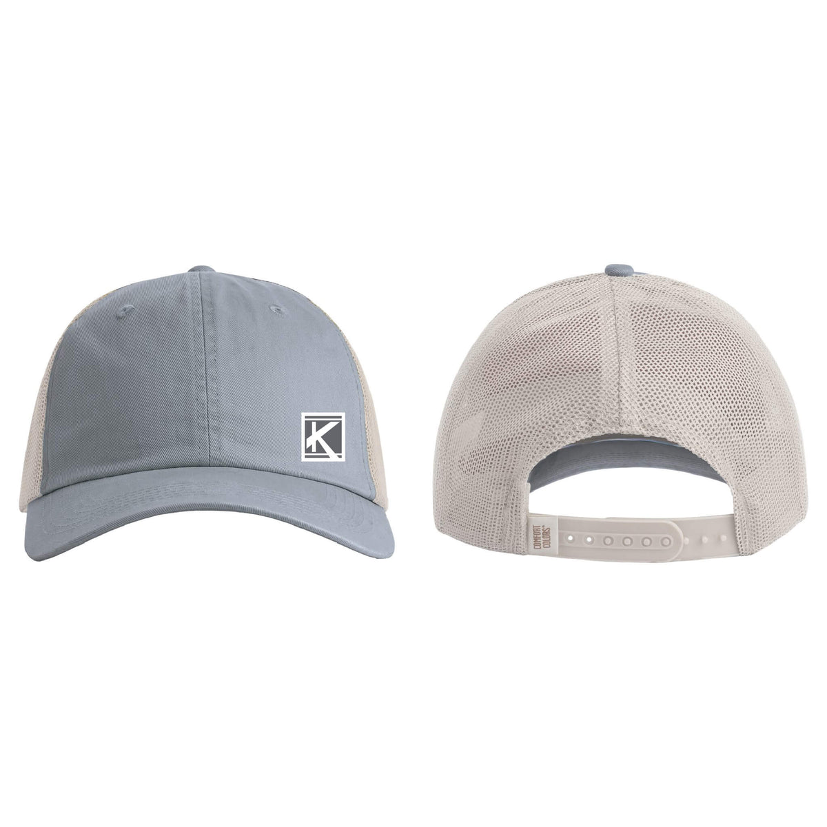 Sunwashed Trucker Cap with Woven Patch Block K