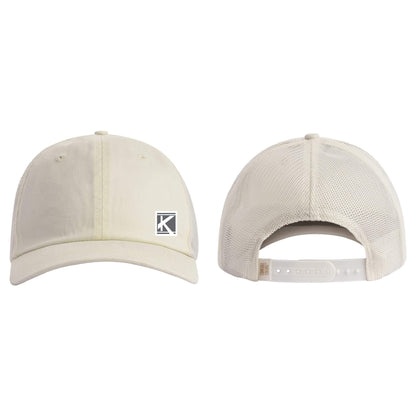 Sunwashed Trucker Cap with Woven Patch Block K