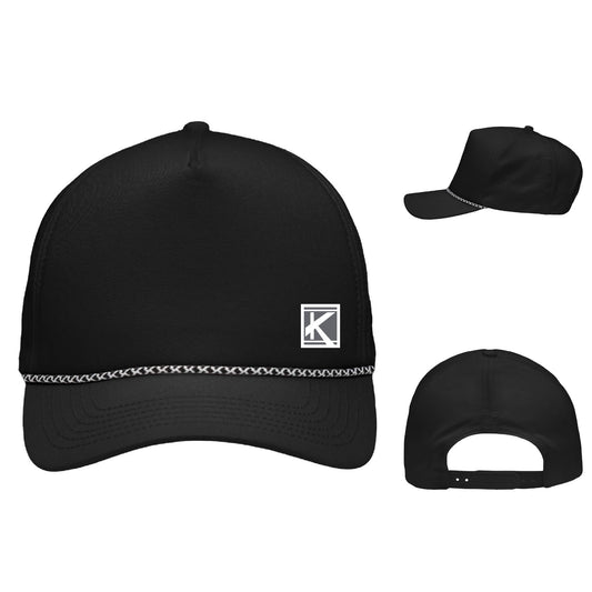 Five-Panel Rope Heritage Fit Cap with Woven Patch Block K