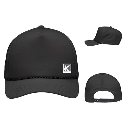 Five-Panel Rope Heritage Fit Cap with Woven Patch Block K