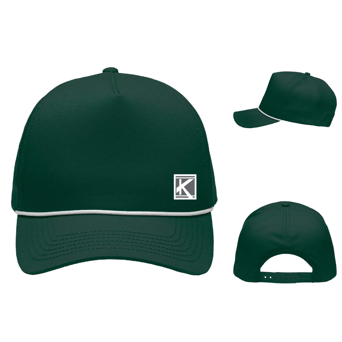 Five-Panel Rope Heritage Fit Cap with Woven Patch Block K