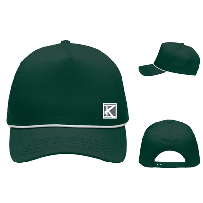 Five-Panel Rope Heritage Fit Cap with Woven Patch Block K