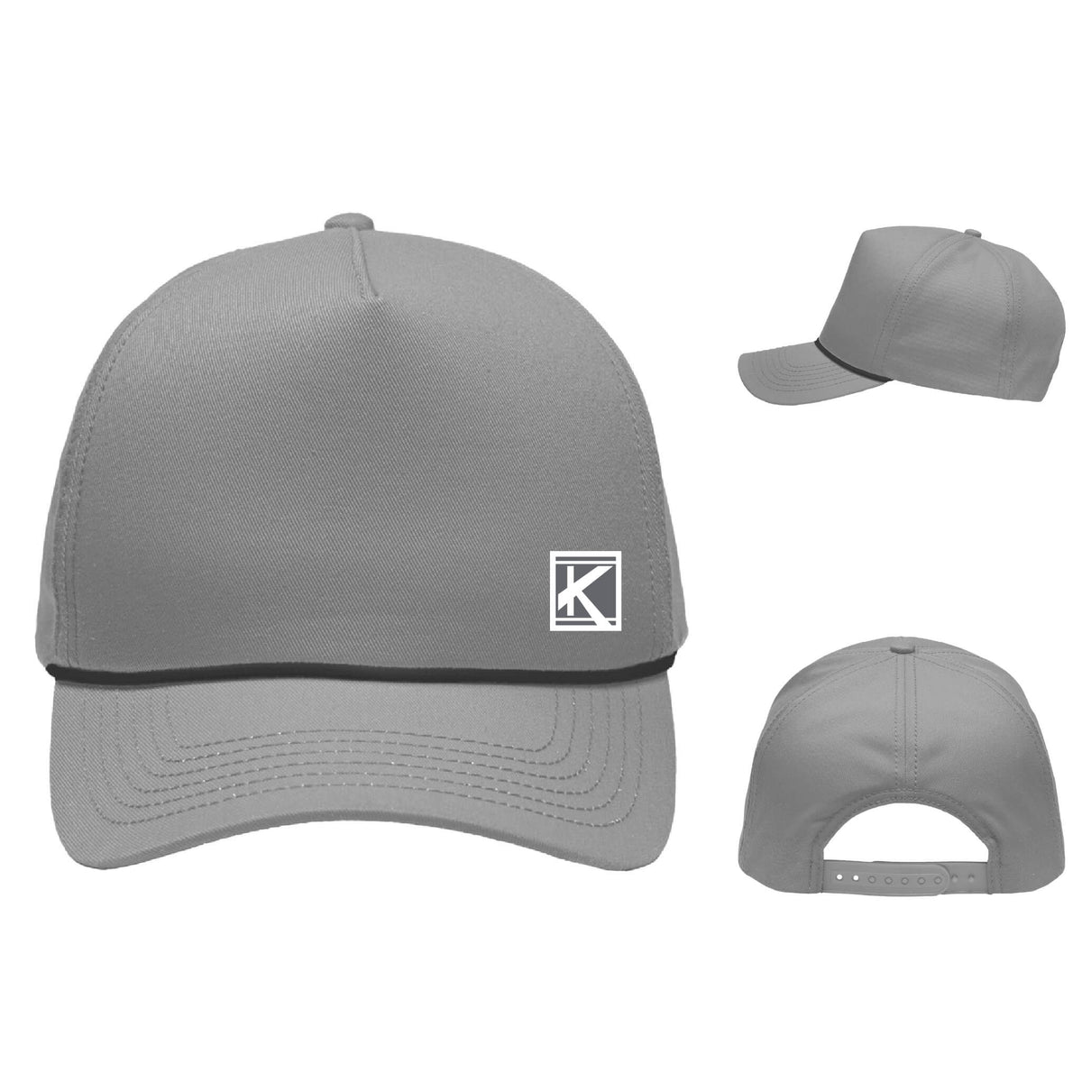 Five-Panel Rope Heritage Fit Cap with Woven Patch Block K