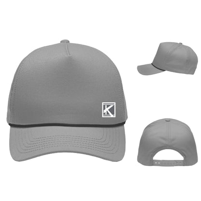 Five-Panel Rope Heritage Fit Cap with Woven Patch Block K