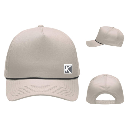 Five-Panel Rope Heritage Fit Cap with Woven Patch Block K