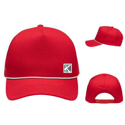 Five-Panel Rope Heritage Fit Cap with Woven Patch Block K