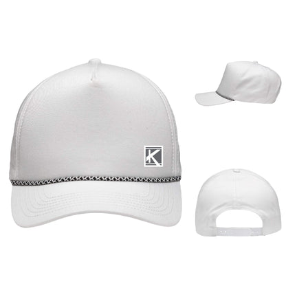 Five-Panel Rope Heritage Fit Cap with Woven Patch Block K