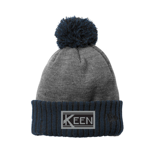 Colorblock Cuffed Beanie with Faux Leather Patch Standard Logo - Unisex Fit