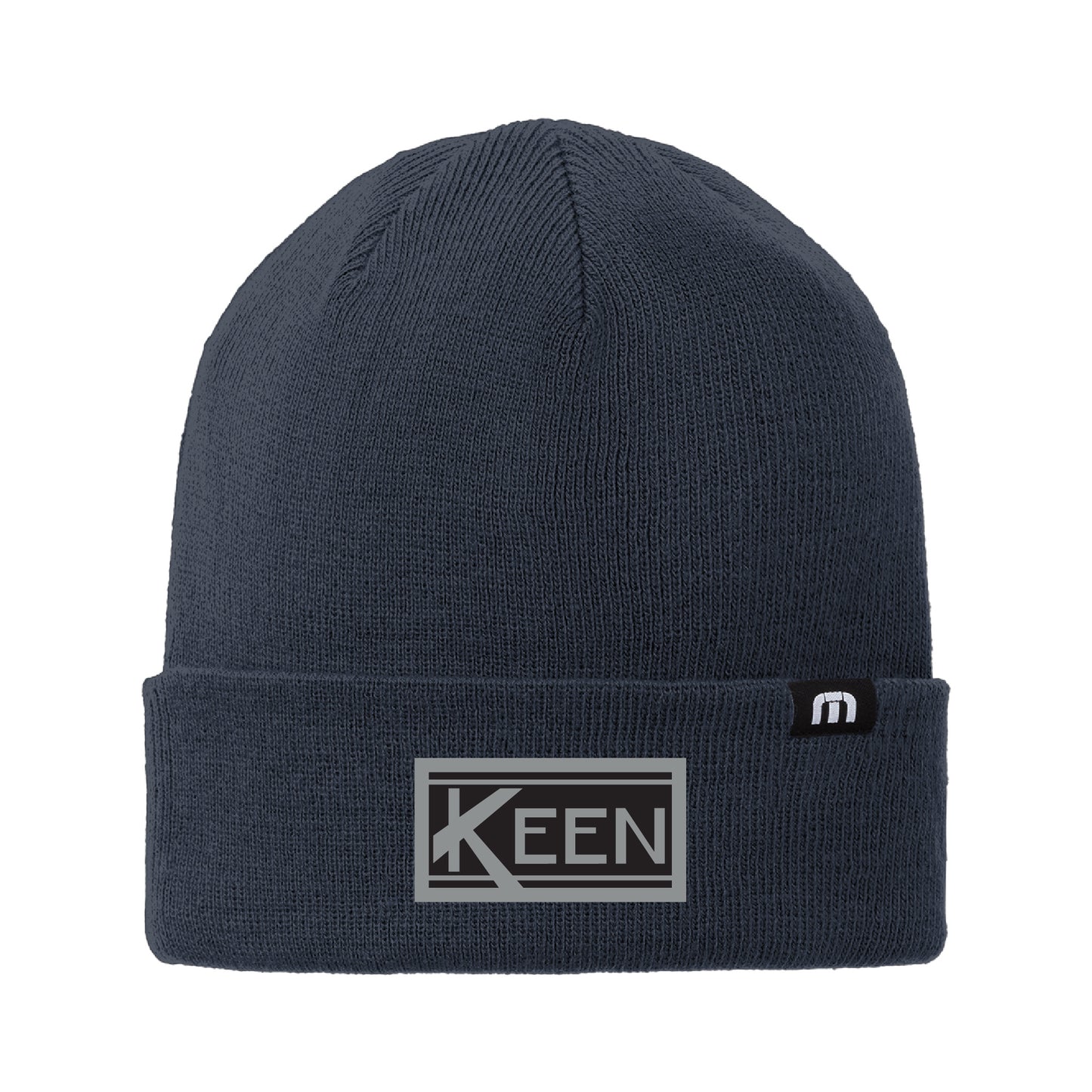 Solid Cuffed Beanie with Faux Leather Patch Standard Logo - Unisex Fit