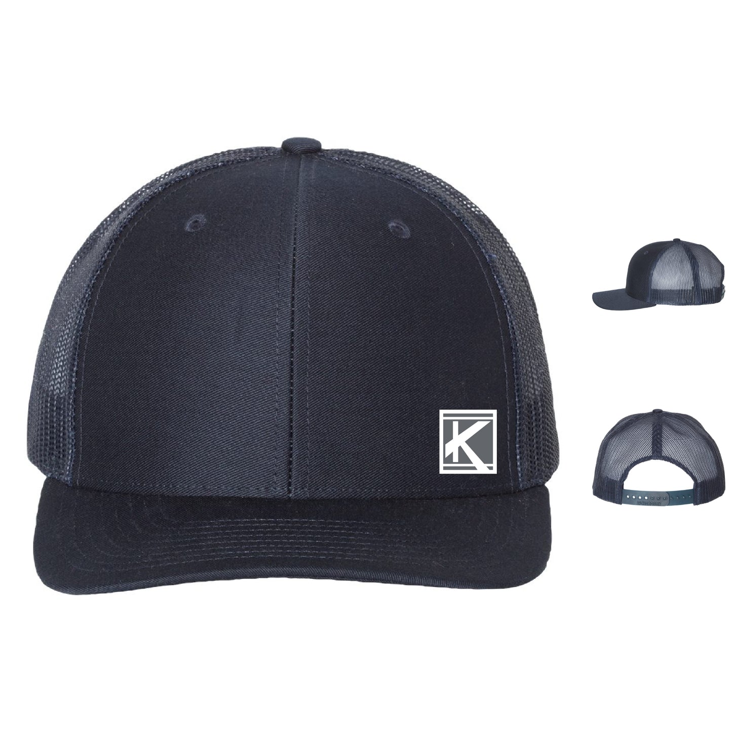 Snapback Trucker Cap with Woven Patch Block K - Unisex Fit