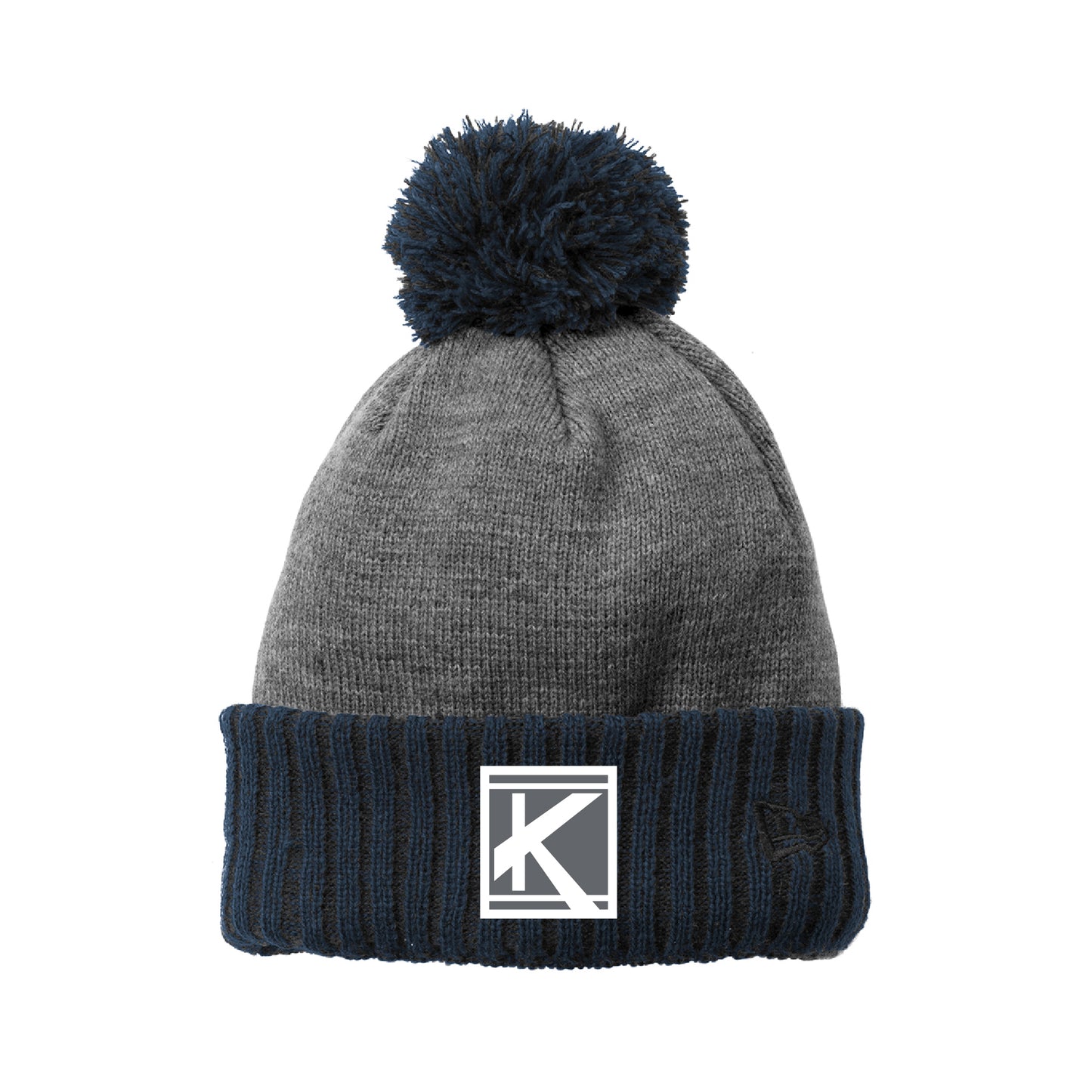 Colorblock Cuffed Beanie with Woven Patch Block K - Unisex Fit