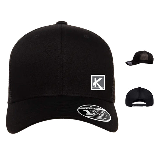 Mesh-Back Cap with Woven Patch Block K - Unisex Fit
