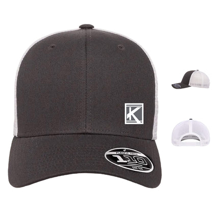 Mesh-Back Cap with Woven Patch Block K - Unisex Fit