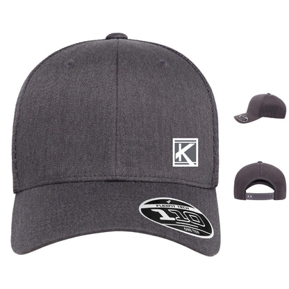 Mesh-Back Cap with Woven Patch Block K - Unisex Fit