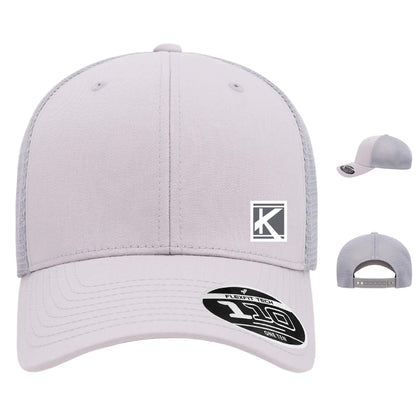 Mesh-Back Cap with Woven Patch Block K - Unisex Fit