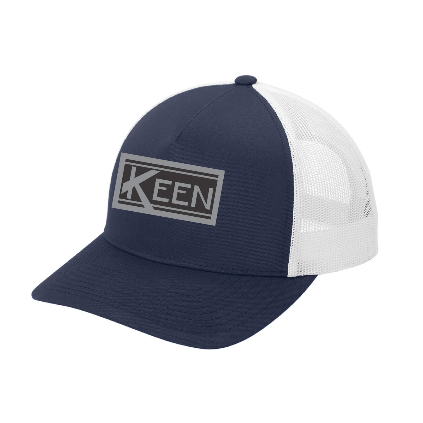 YP Classics® Retro Trucker 5-Panel Cap with Faux Leather Patch Standard Logo - Unisex Fit