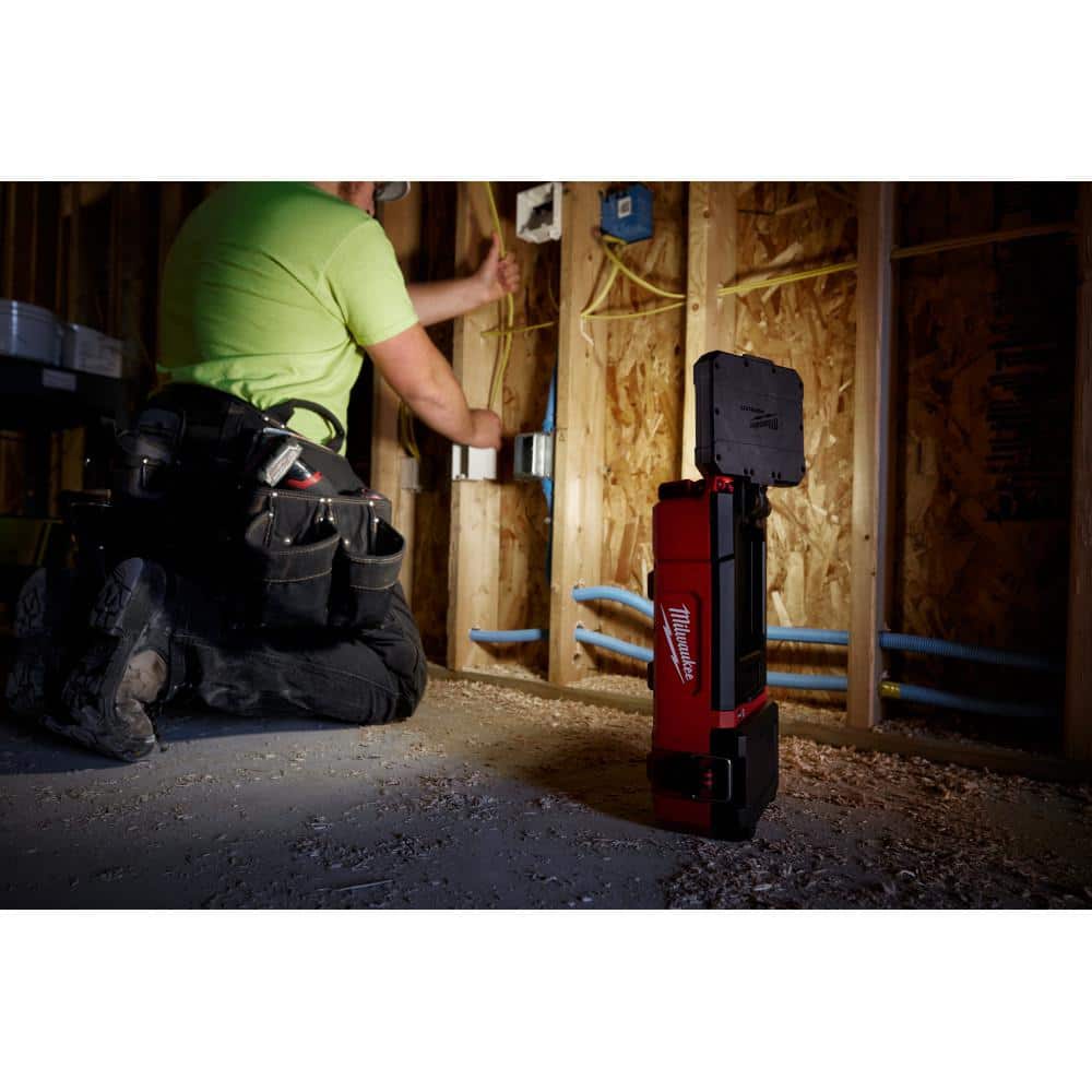 M12 12-Volt Lithium-Ion Cordless PACKOUT Flood Light w/USB Charging & 4. 0Ah (2-Pack)