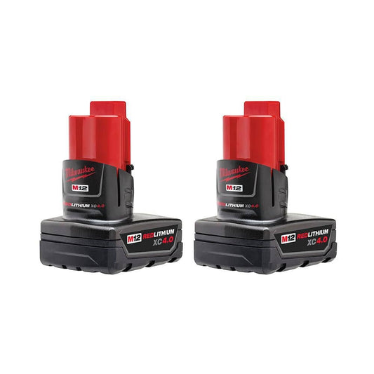 M12 12-Volt Lithium-Ion XC Extended Capacity 4.0 Ah Battery Pack (2-Pack)